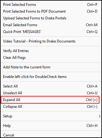 Image of "Expand all" in View/Print Mode